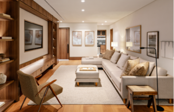 Foto real do apartamento decorado opção de 124m²