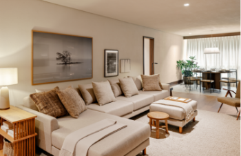 Foto real do apartamento decorado opção de 124m²