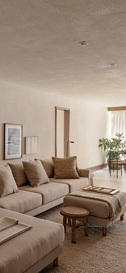 Foto real do apartamento decorado opção de 124m²